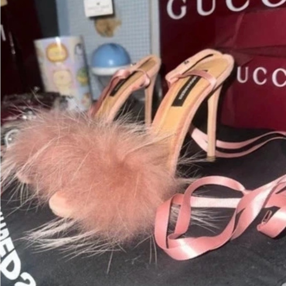 Dsquared2 Lace Up Fur Heels